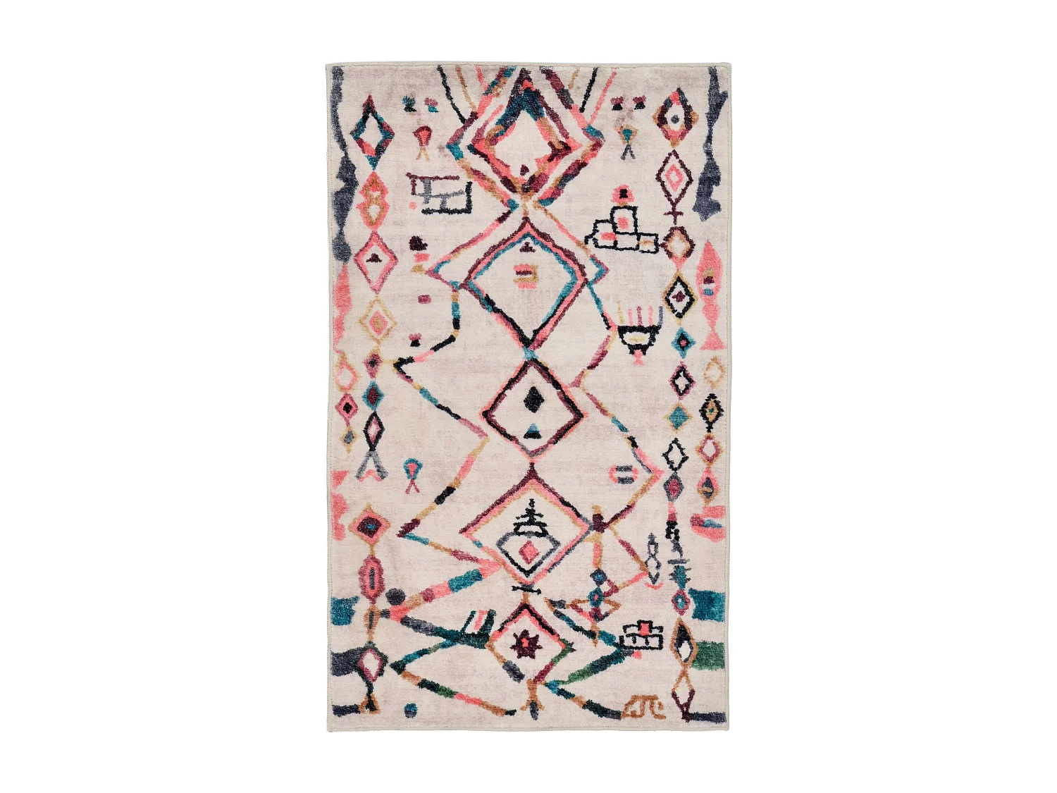 Tapis de bain imprimé à poils doux 60x100 cm multicolor Ariella