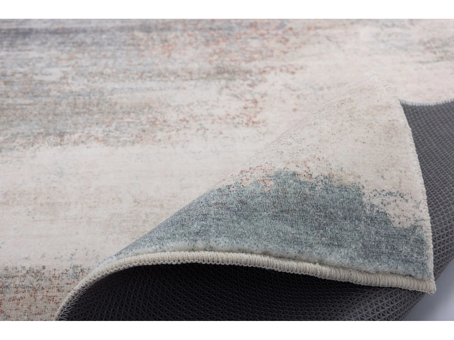Tapis de bain imprimé à poils doux 60x100 cm beige multi Ariella