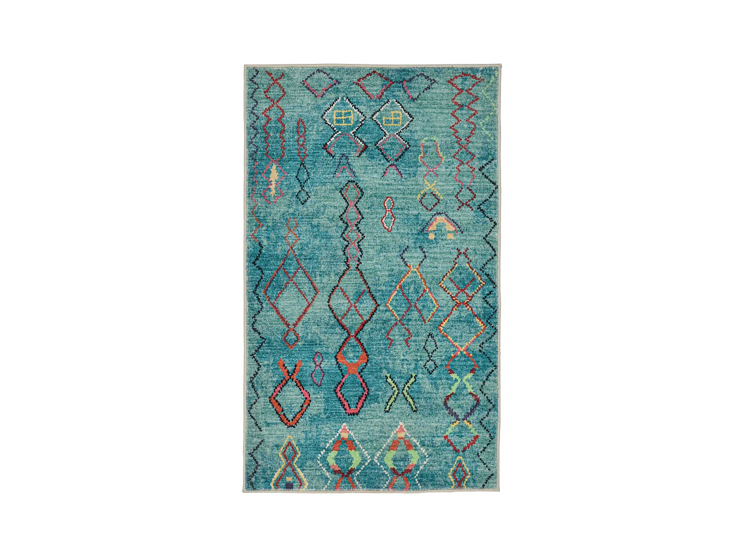 Tapis de bain imprimé à poils doux 50x60 cm turquoise Ariella