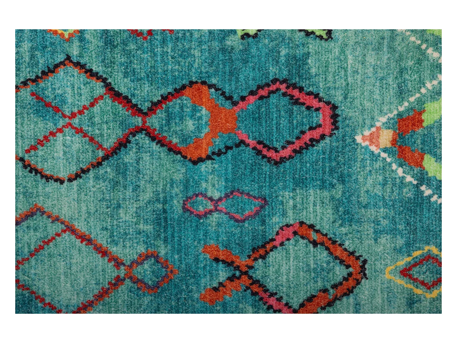 Tapis de bain imprimé à poils doux 50x60 cm turquoise Ariella