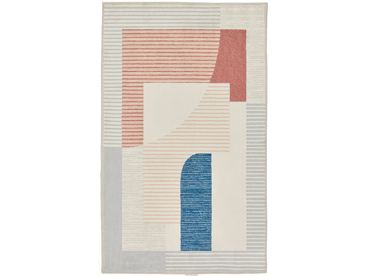 Tapis de bain imprimé à poils doux 60x100 cm gris multi Ariella