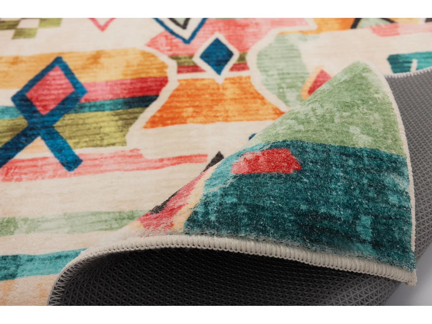 Tapis de bain imprimé à poils doux 60x100 cm multicolor Ariella