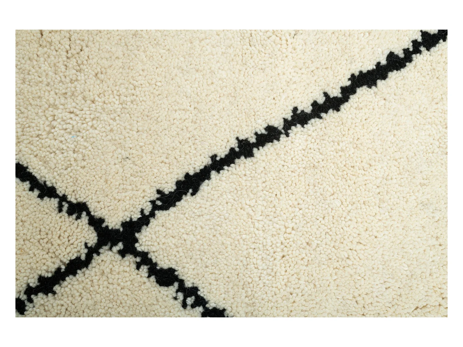 Tapis berbère Marmoucha noué à la main  70x140 cm noir et blanc Marmoucha