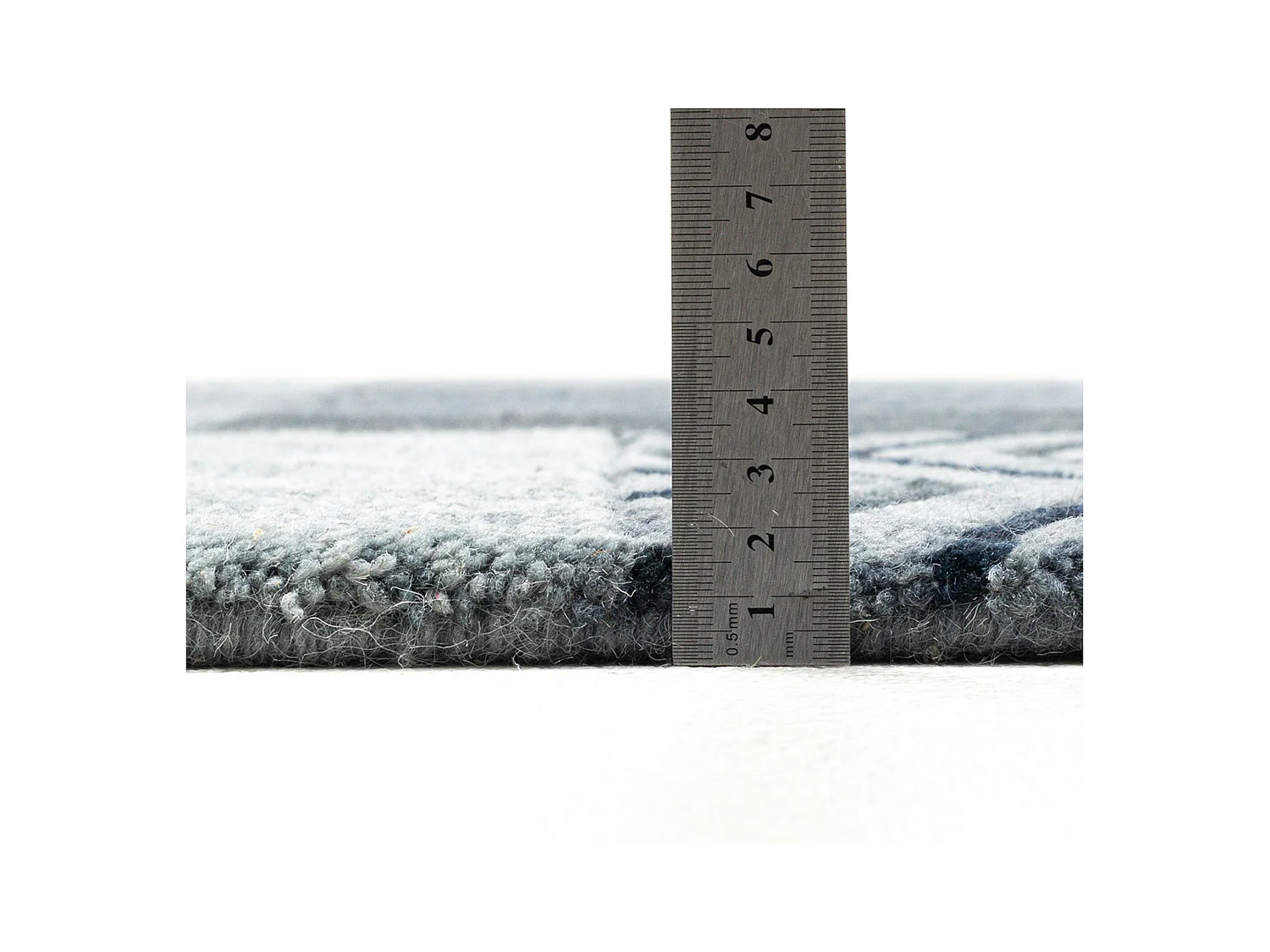 Handgeknüpfter Wollteppich im patchwork Stil 170x240 cm Anthrazit Domas