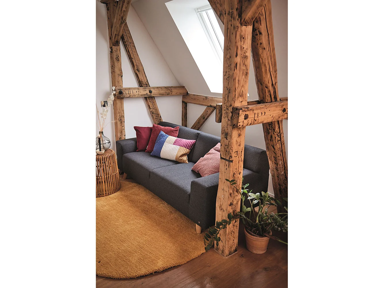 Tapis Shaggy tufté à la main 80x120 cm or Cozy