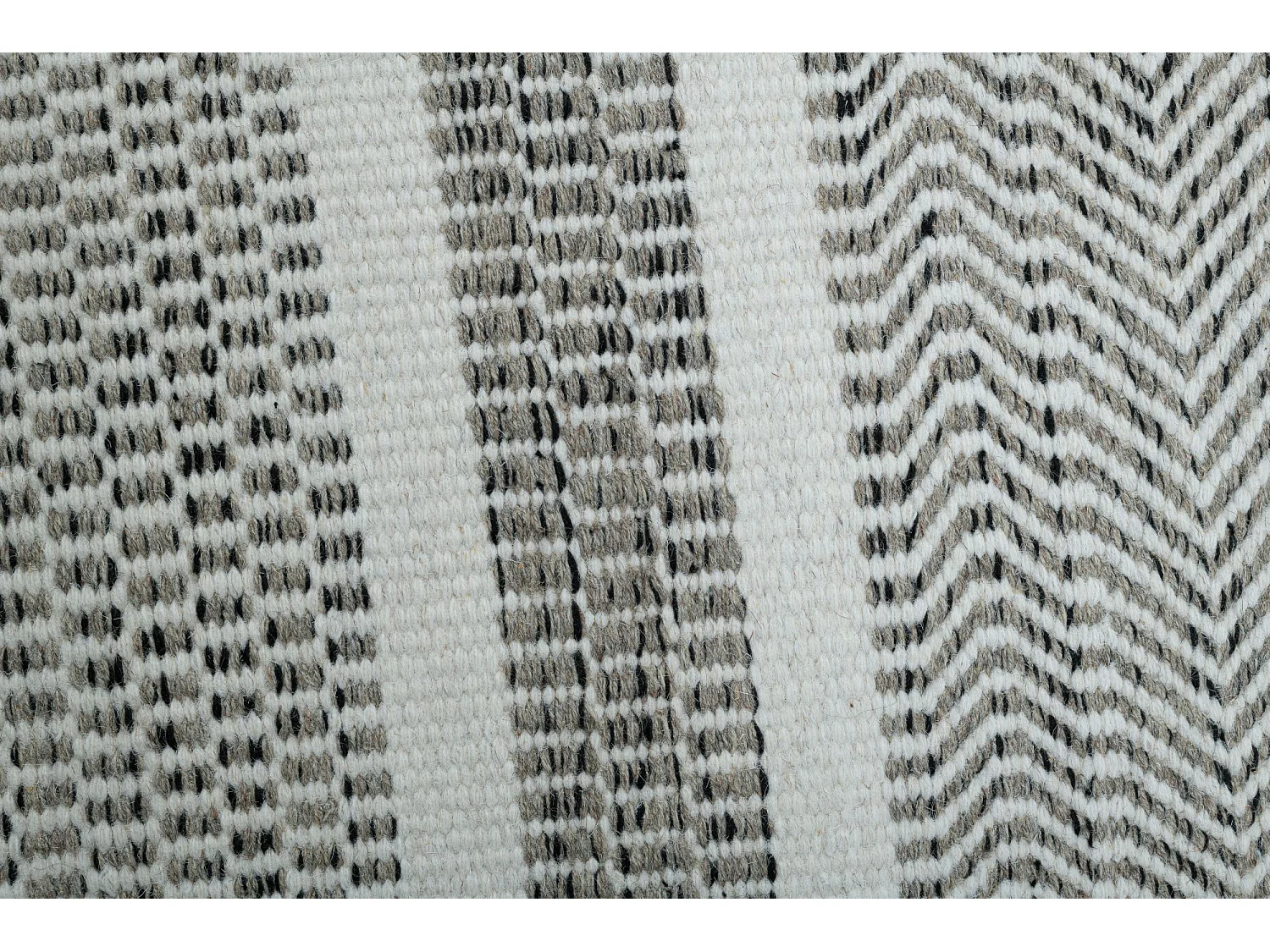 Tapis en laine de style scandinave 65x130 cm natural gris Trondheim