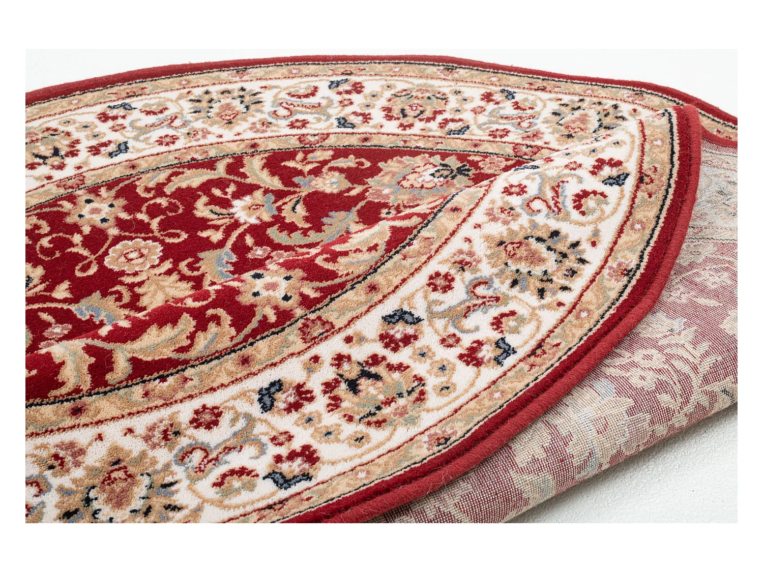 Tapis d'Orient tissé avec bordure 133x133 cm rouge Dolna