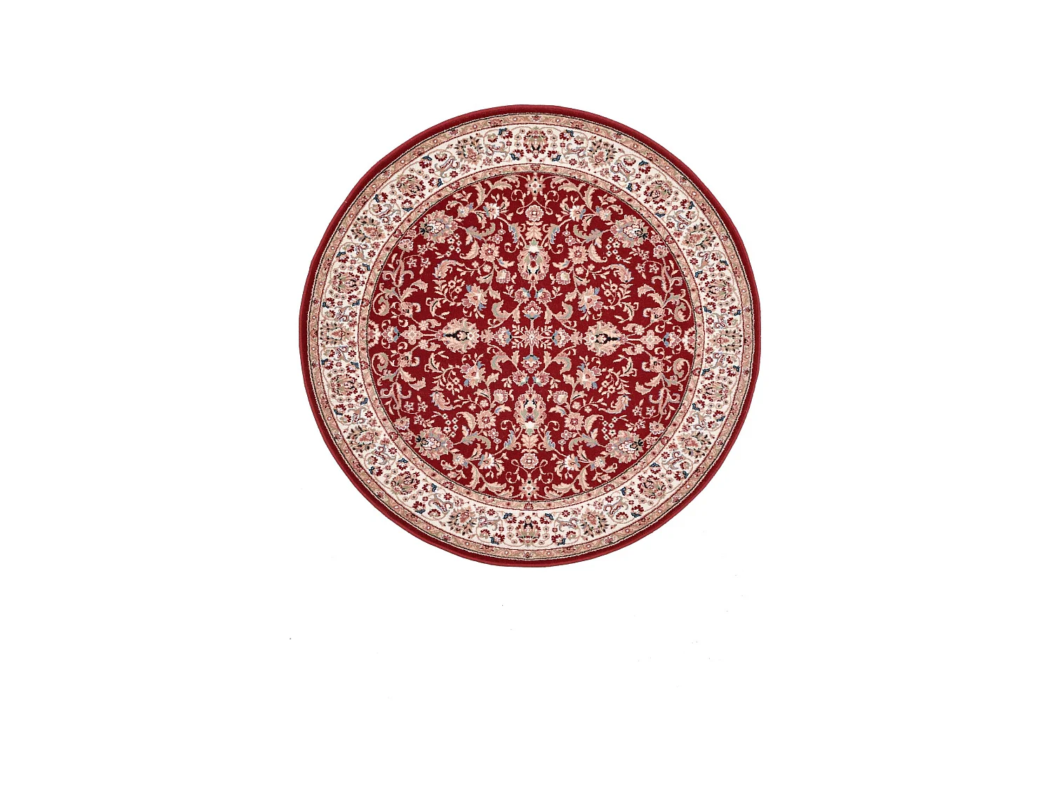 Geweven oosters tapijt met rand 133x133 cm rood Dolna