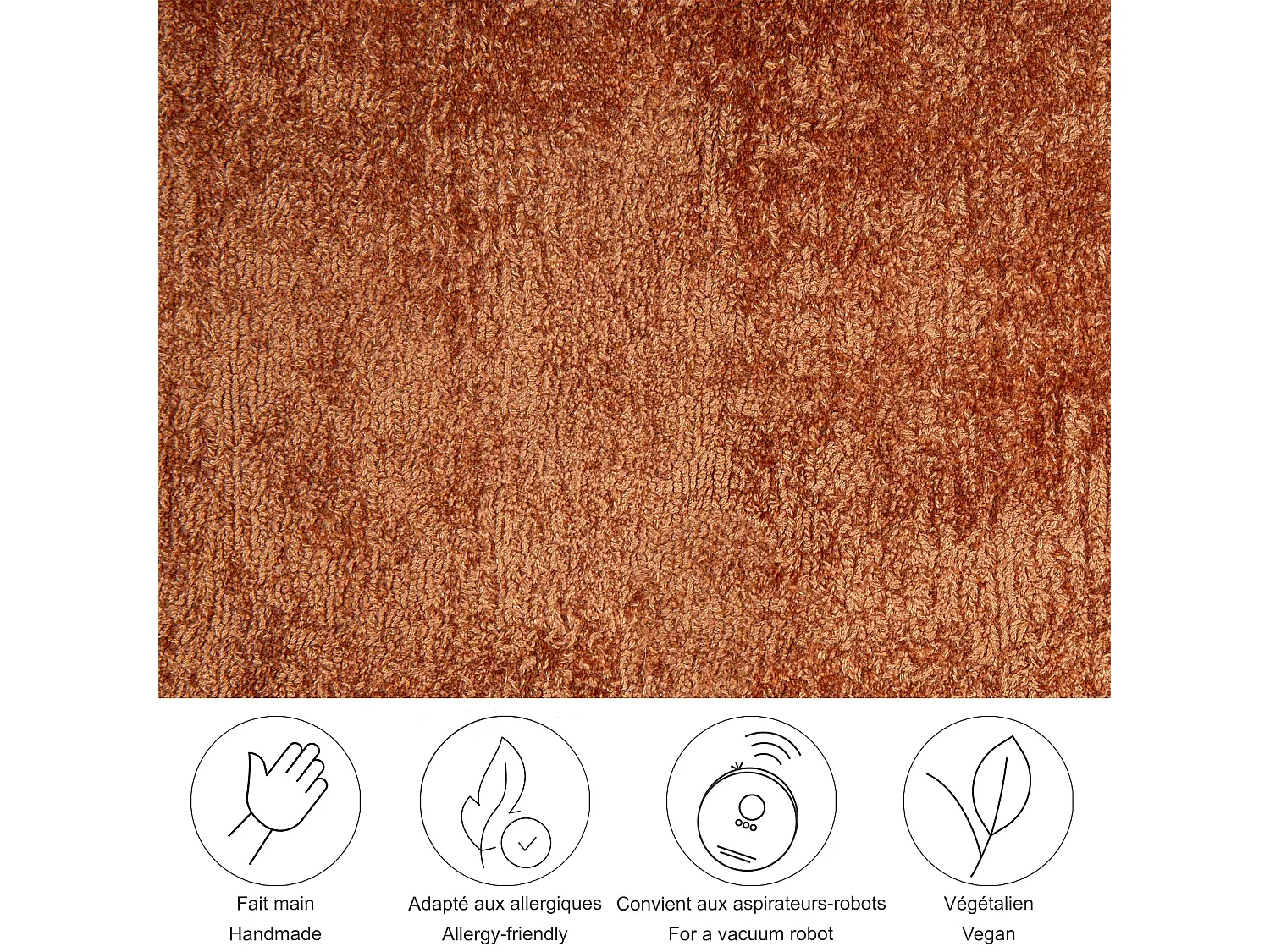 Tapis tissé à la main en viscose190x290 cm cuivre Star