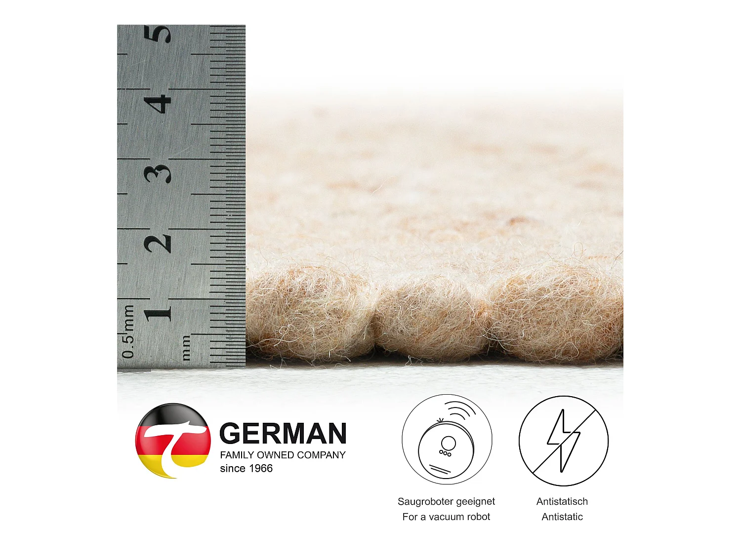 Tapis en laine réversible tissé à la main 90x160 cm Beige foncé Alpen