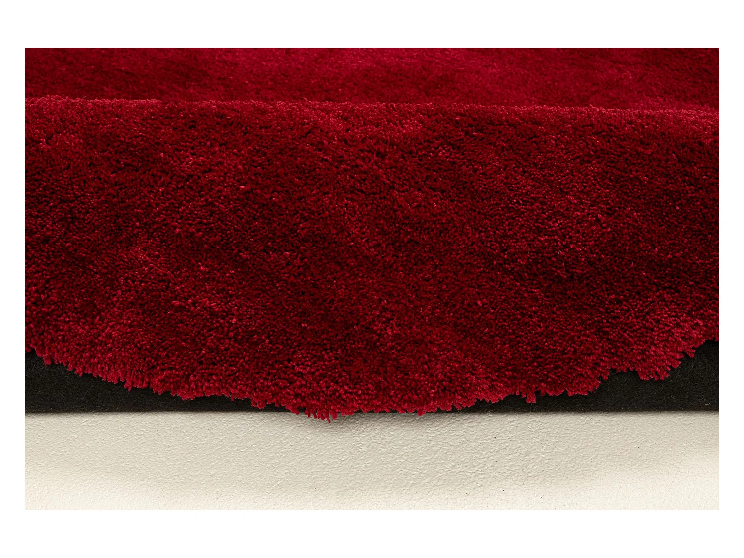 Handgetufteter Shaggyteppich 100x100 cm Rot Cozy