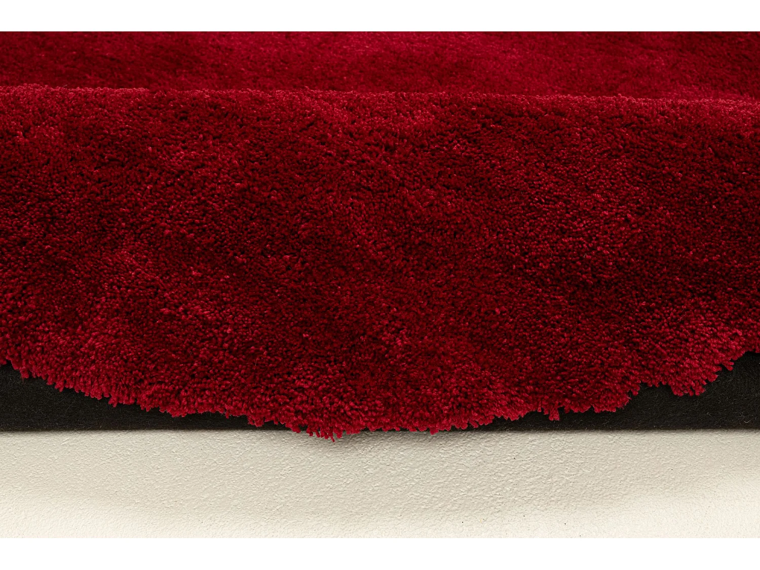 Tapis Shaggy tufté à la main 100x100 cm rouge Cozy