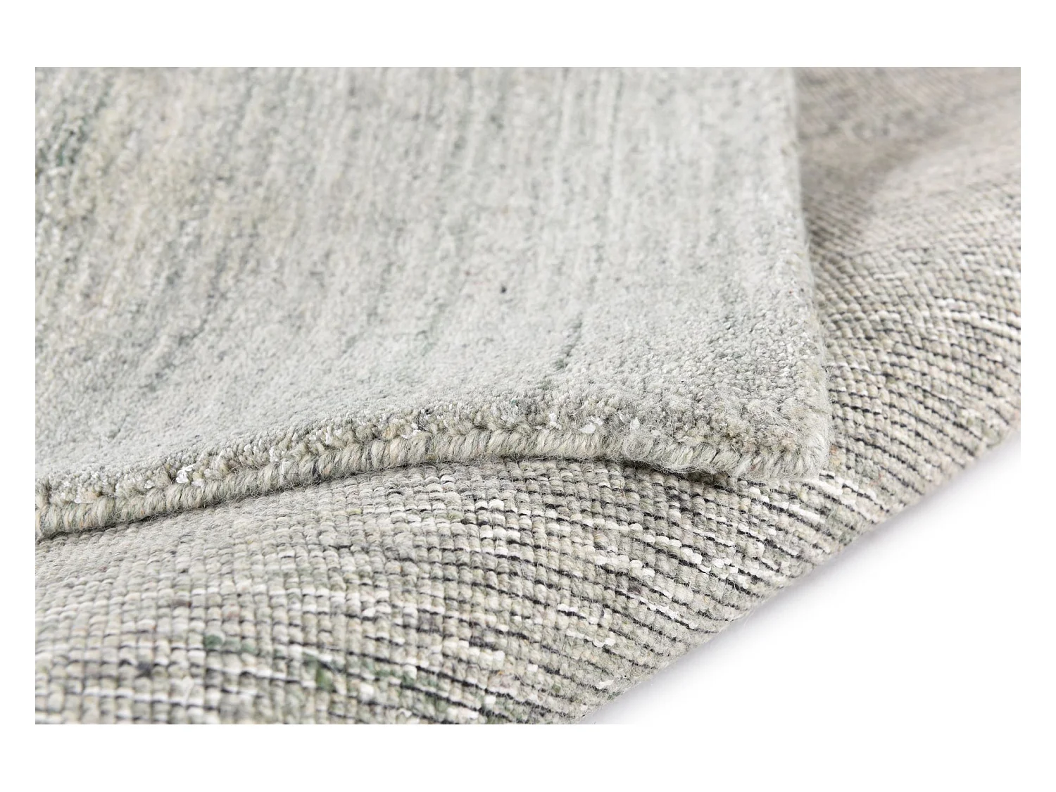 Handgewebter Teppich aus Wolle und Viskose 60x90 cm Grün Sandiego