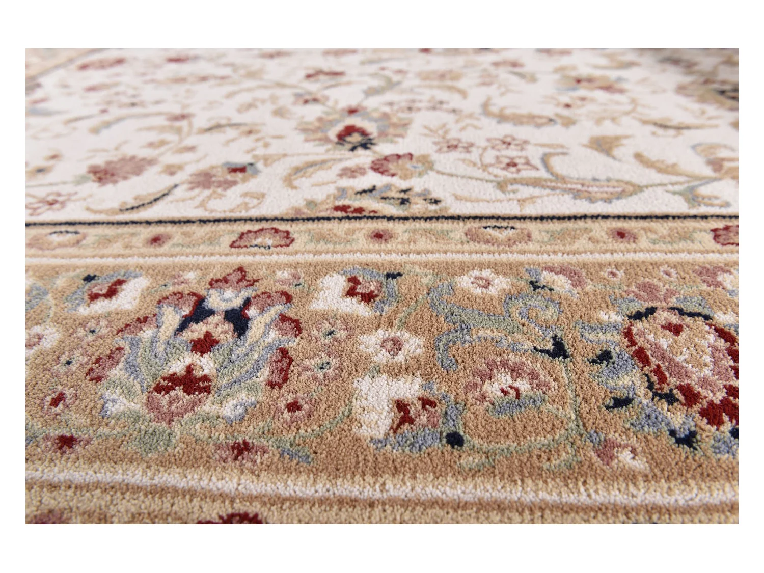 Tapis d'Orient tissé avec bordure 200x200 cm beige Dolna