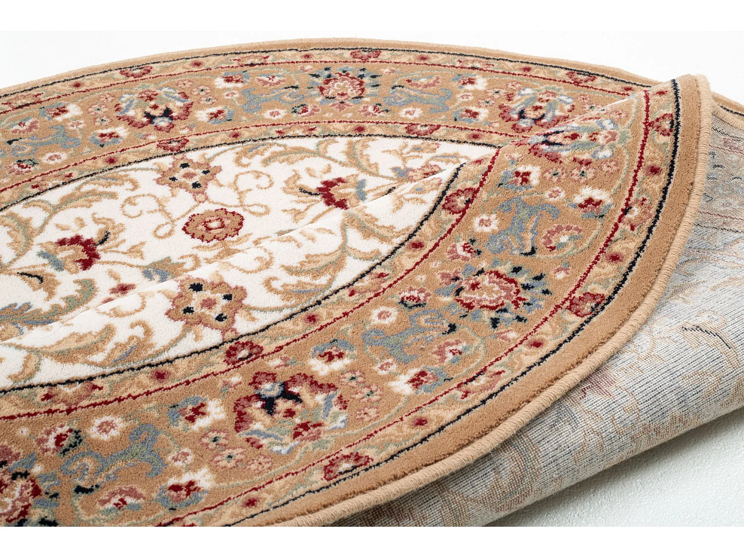 Tapis d'Orient tissé avec bordure 200x200 cm beige Dolna