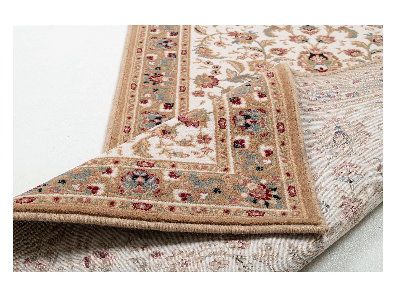 Tapis d'Orient tissé avec bordure 80x250 cm beige Dolna