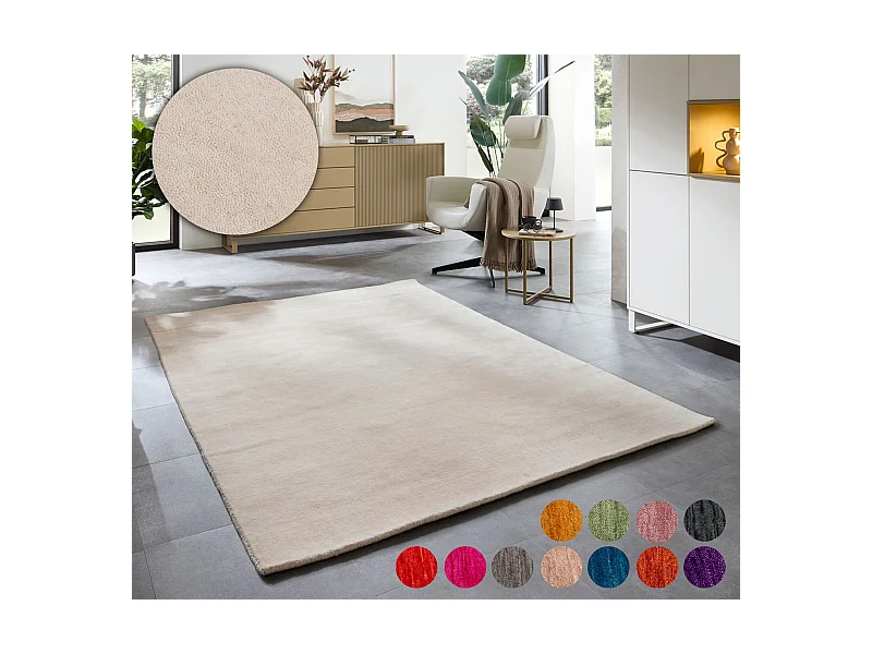 Tapis UNI tissé à la main  170x240 cm crème Holi