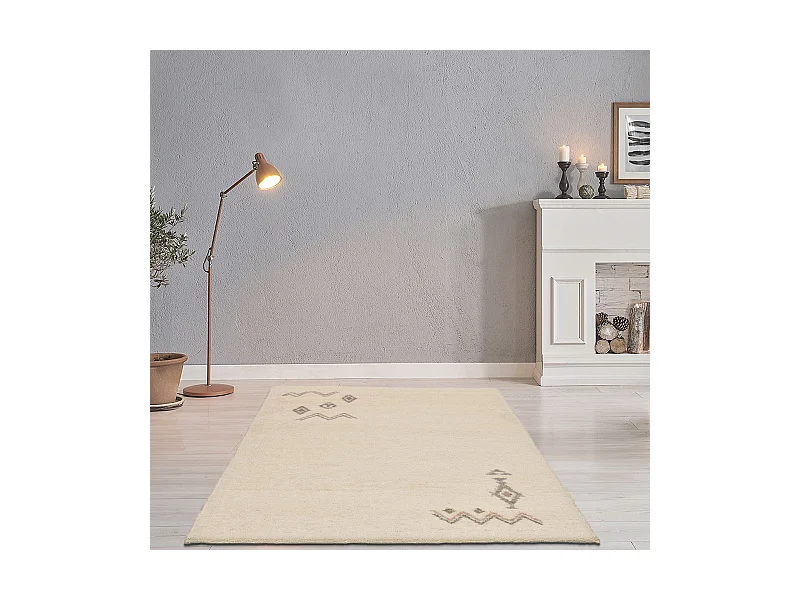 Handgeknüpfter Berberteppich aus Wolle 250x300 cm Weiß Hadj