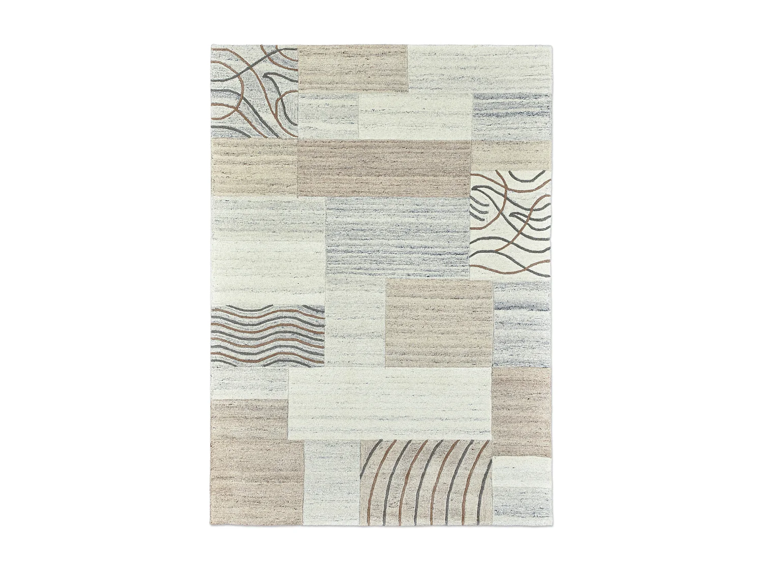 Tapis en laine noué à la main 70x140 cm natural gris Nakarta