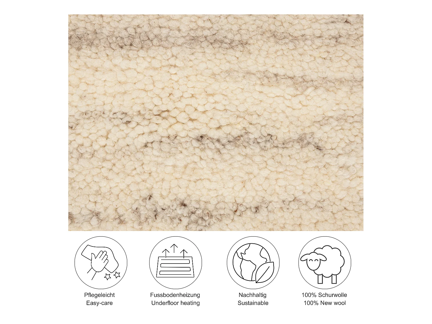 Tapis berbère noué à la main en laine 200x250 cm jaspe Hadj