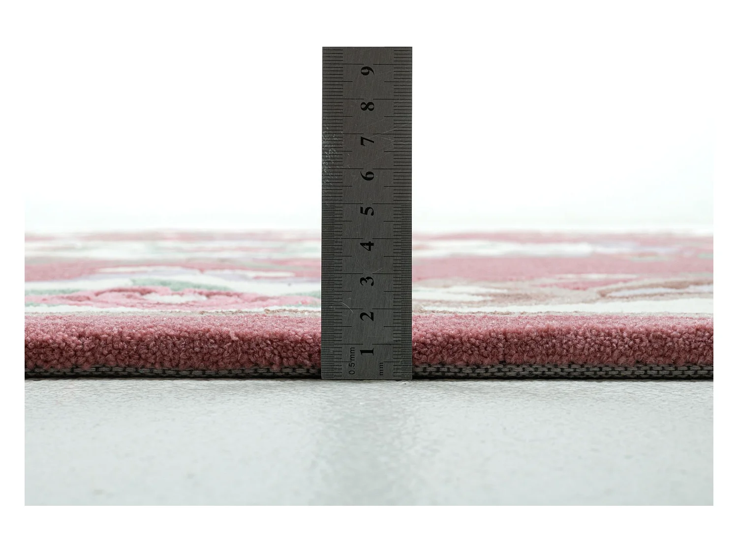 Tapis tufté à la main avec bordure, style Aubusson  90x160 cm rose Ming