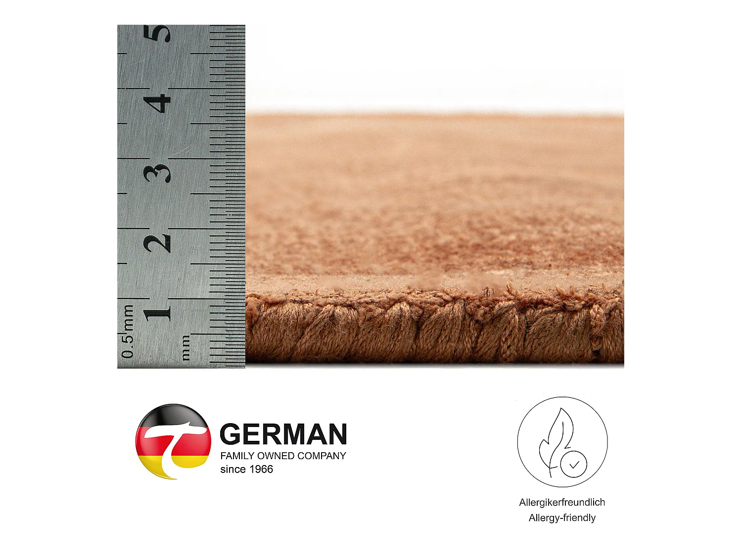 Handgewebter Teppich aus Viskose 190x190 cm Kupfer Star