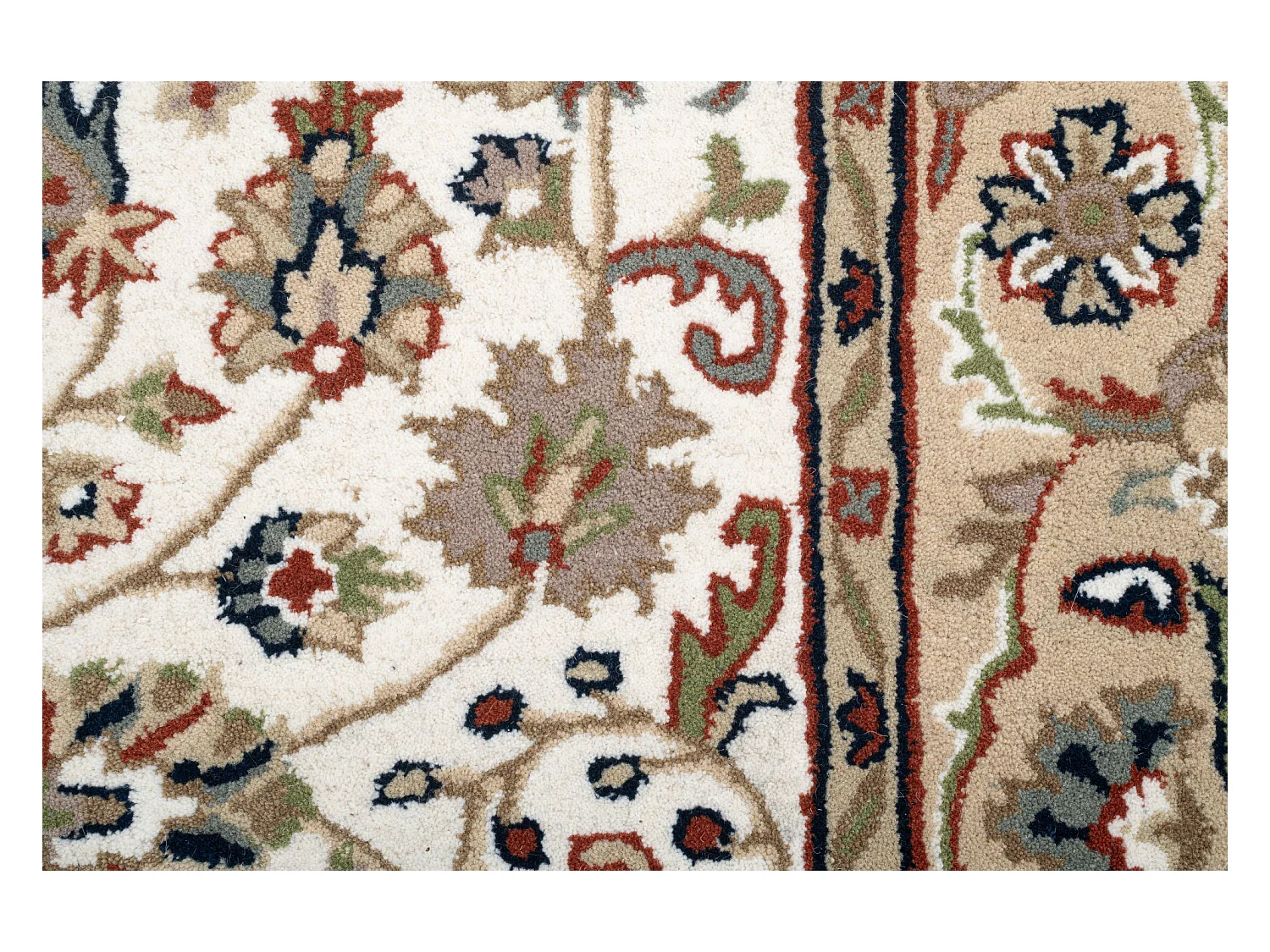 Tapis d'Orient tufté à la main en laine 140x200 cm beige Royal Orient