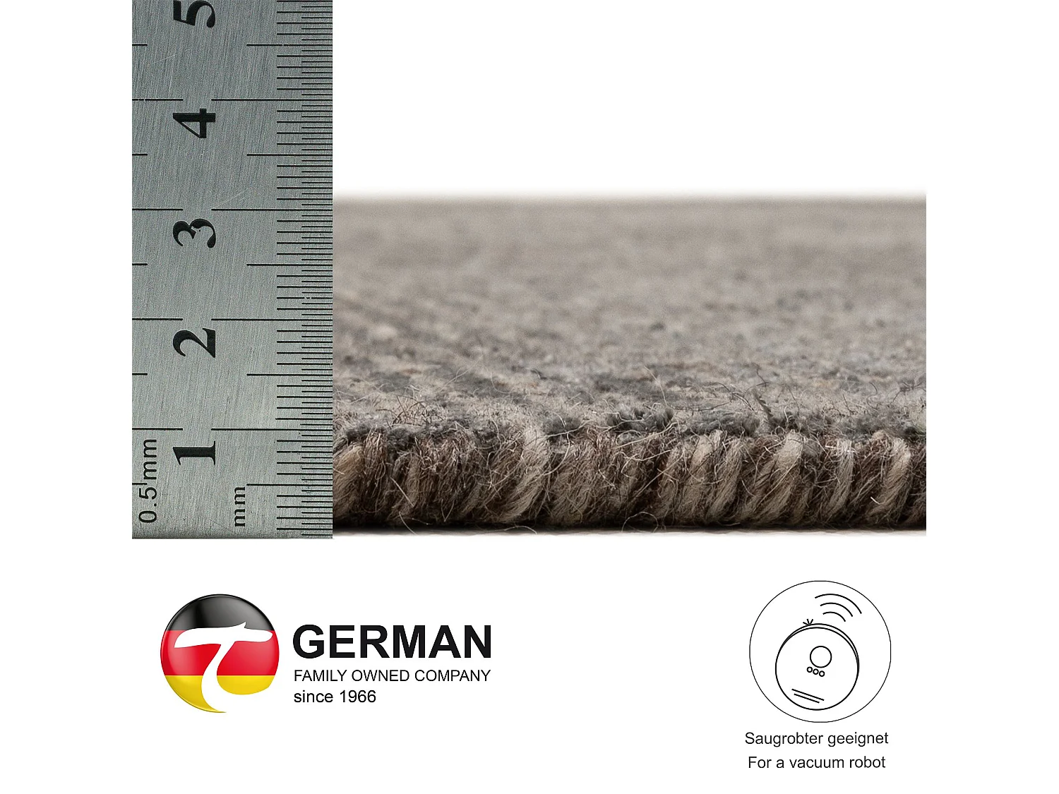 Tapis UNI rayé en viscose et laine 70x140 cm anthracite Venus