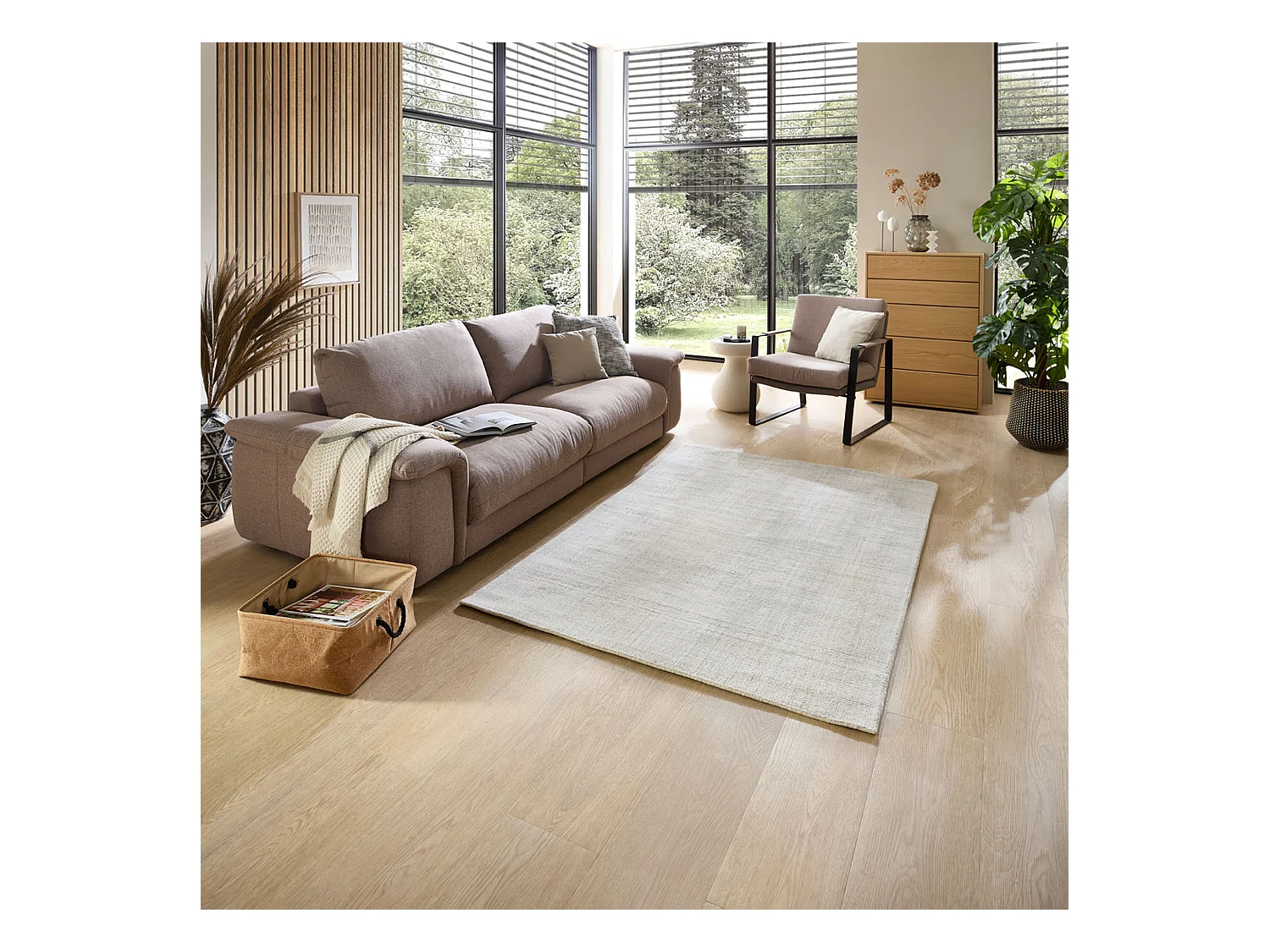 Tapis Hygge en viscose et laine  140x200 cm beige Boston