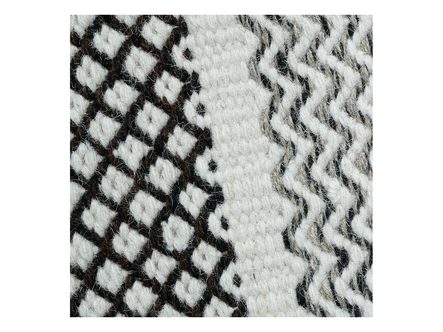 Wollteppich im skandinavischen Stil 80x180 cm Natur Grau Trondheim