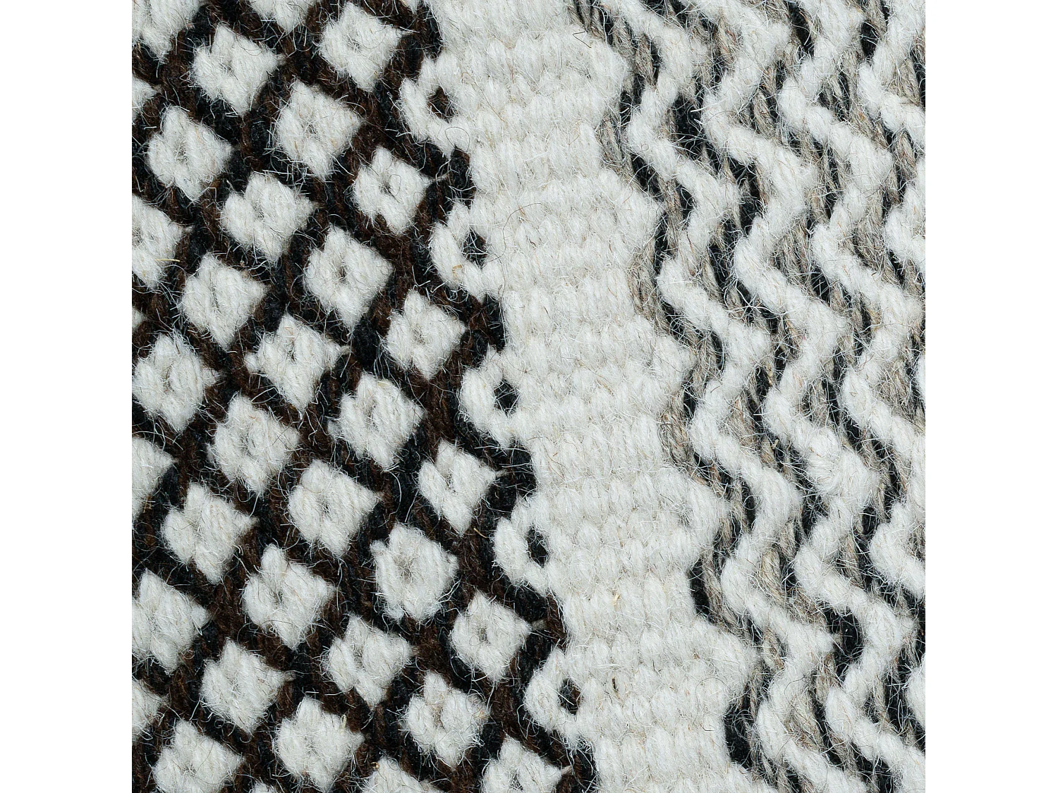 Tapis en laine de style scandinave 80x180 cm natural gris Trondheim