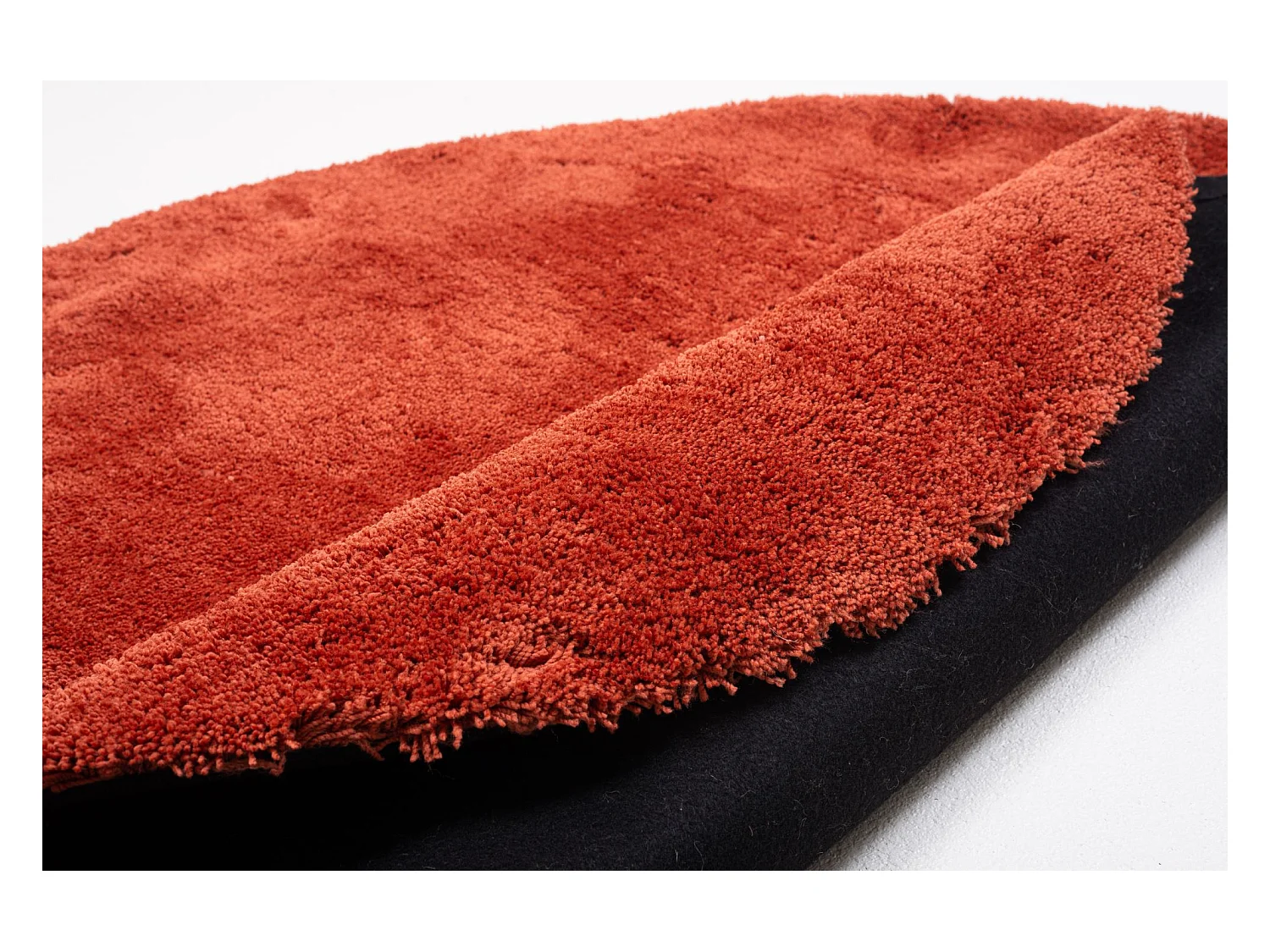 Tapis Shaggy tufté à la main 100x100 cm rouille Cozy