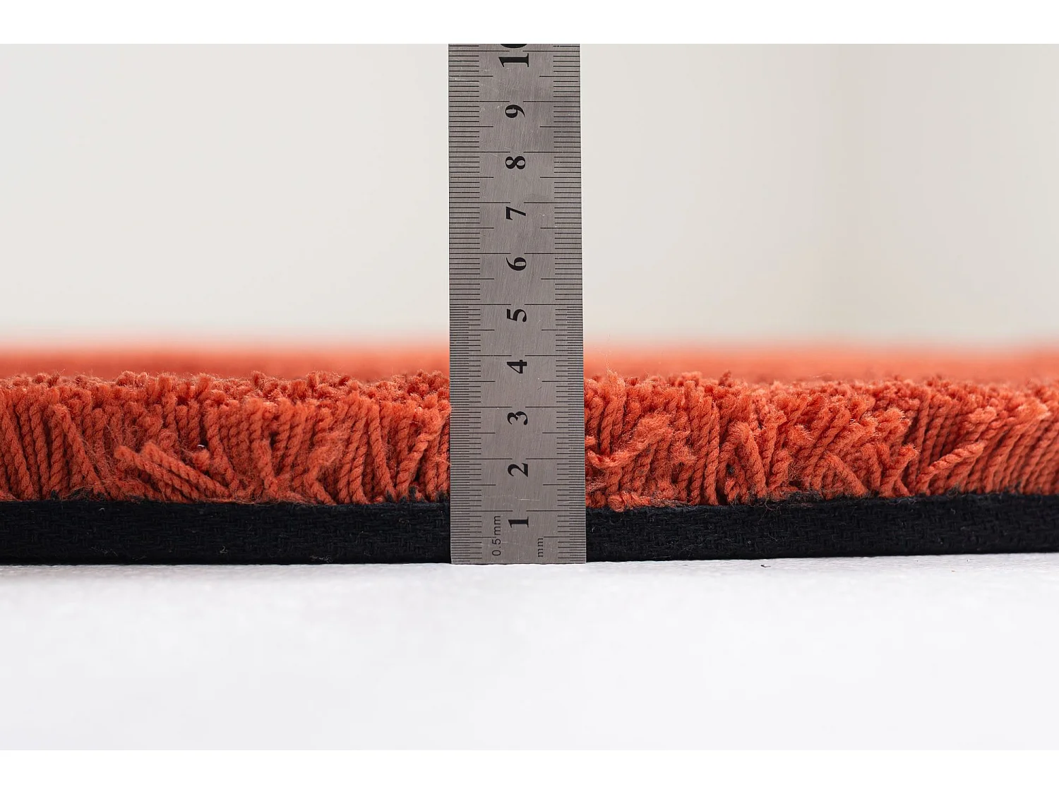 Tapis Shaggy tufté à la main 100x100 cm rouille Cozy