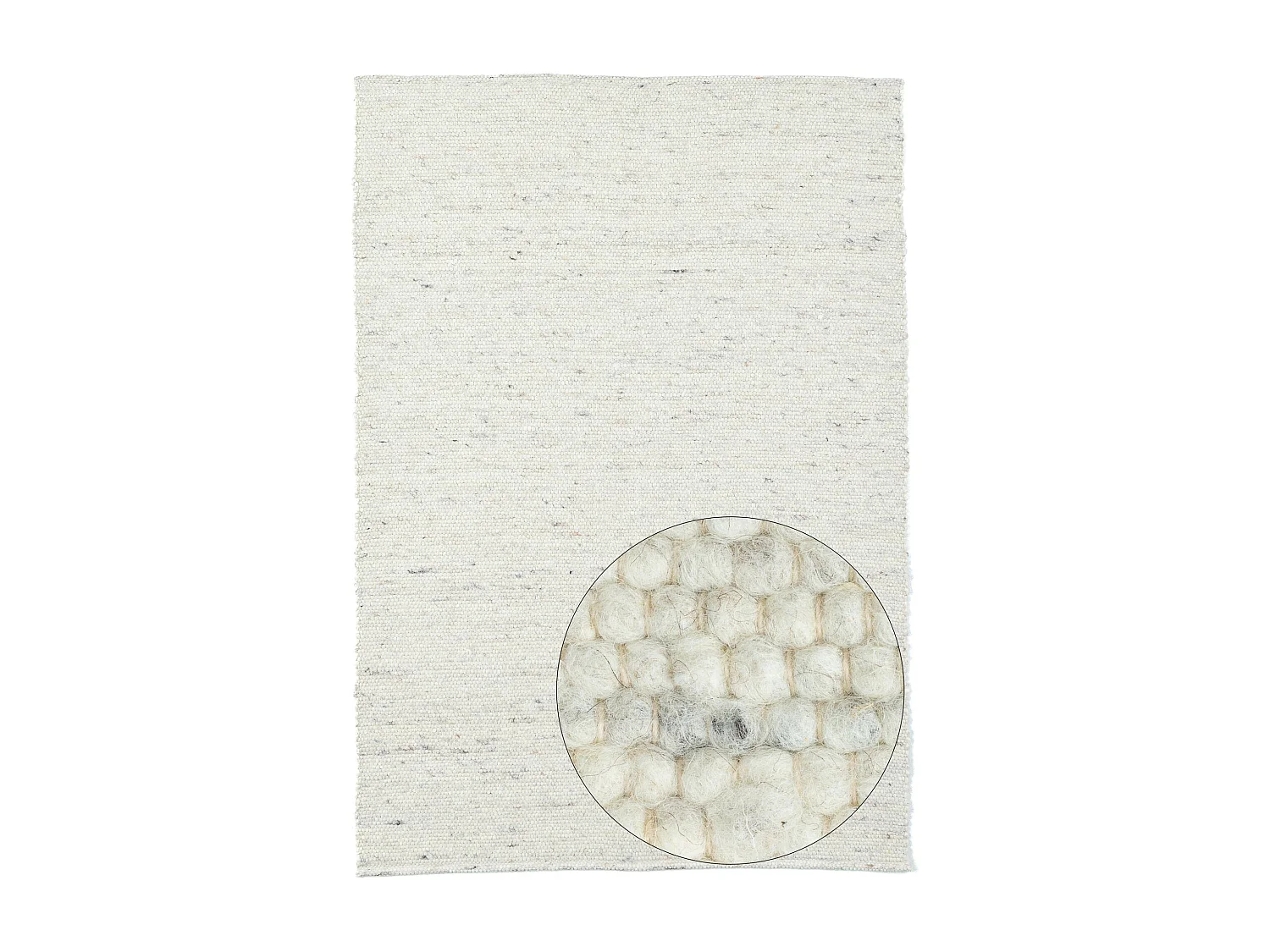 Tapis en laine tissé à la main réversible 160x230 cm natural gris Alm-Glück