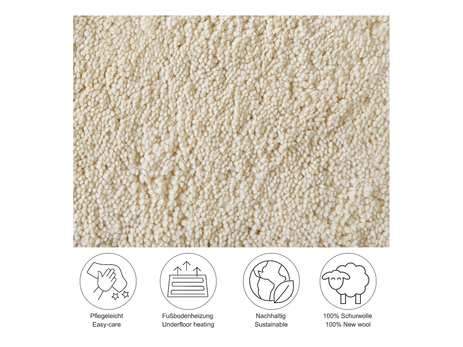 Tapis berbère noué à la main en laine 170x240 cm blanc Maloronga