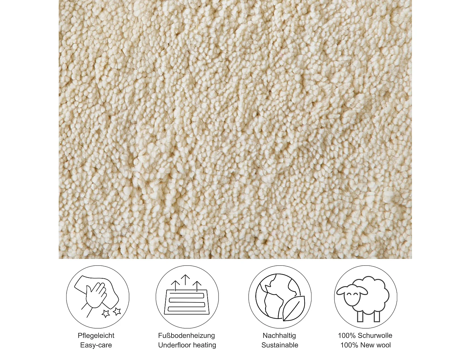 Tapete berbere feito à mão em lã 170x240 cm branco Maloronga