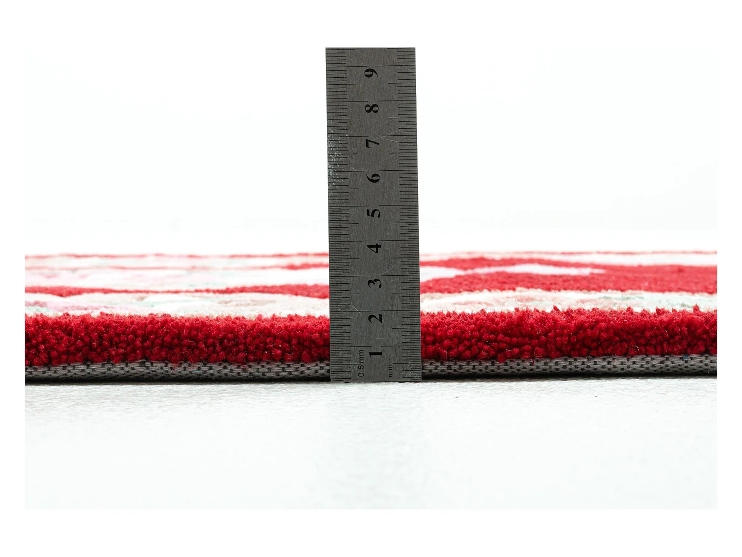 Tapis tufté à la main avec bordure, style Aubusson  70x600 cm rouge Ming