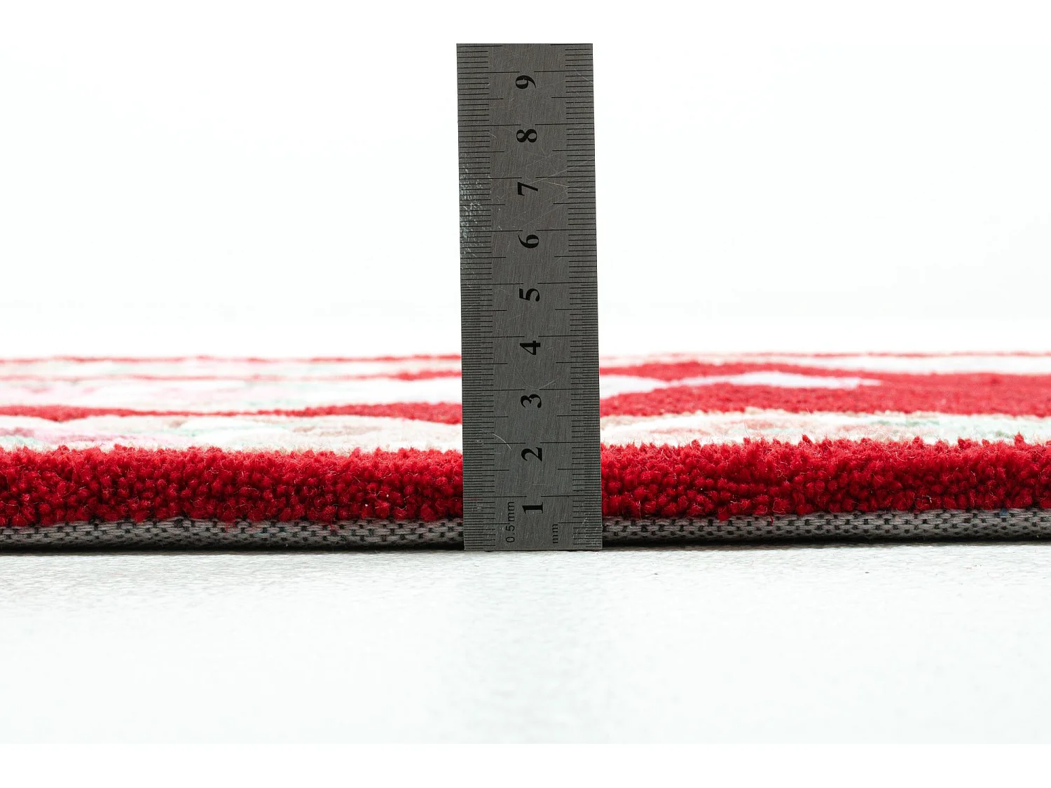 Tapis tufté à la main avec bordure, style Aubusson  70x600 cm rouge Ming