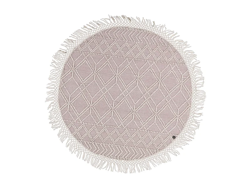 Handgewebter Teppich im Ethno Design 140x140 cm Rose Colored Macrame