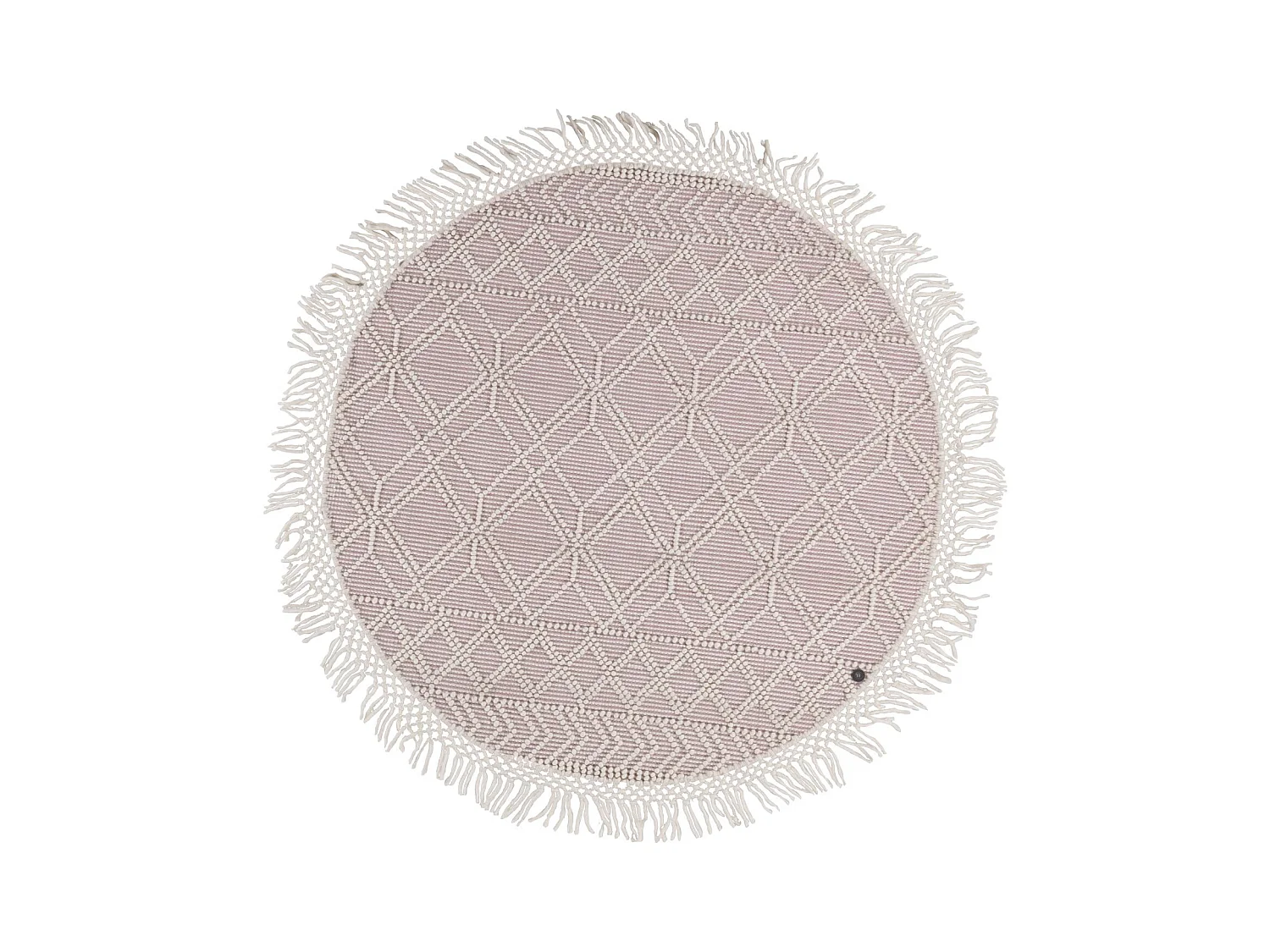 Handgewebter Teppich im Ethno Design 140x140 cm Rose Colored Macrame