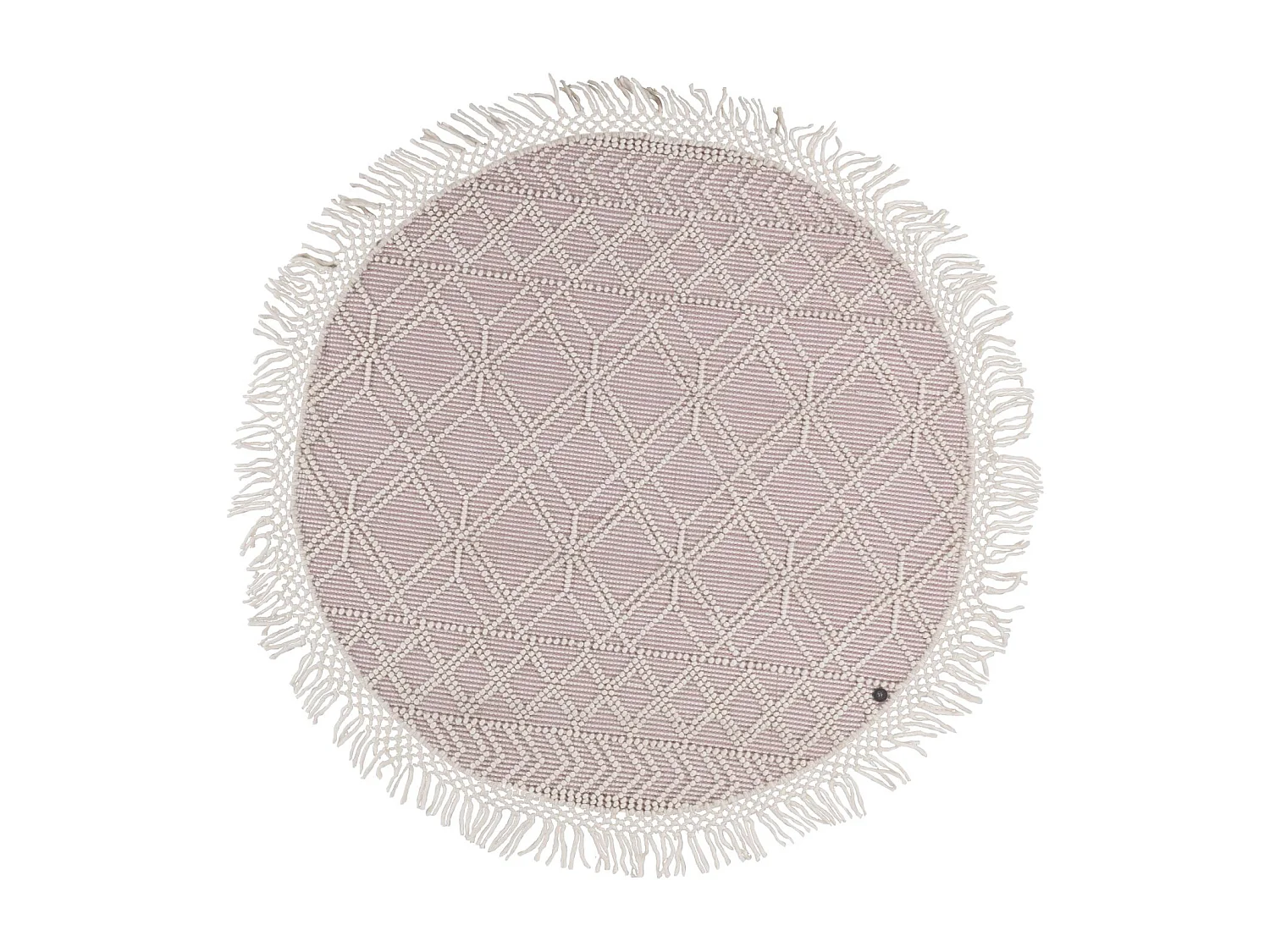 Handgewebter Teppich im Ethno Design 140x140 cm Rose Colored Macrame