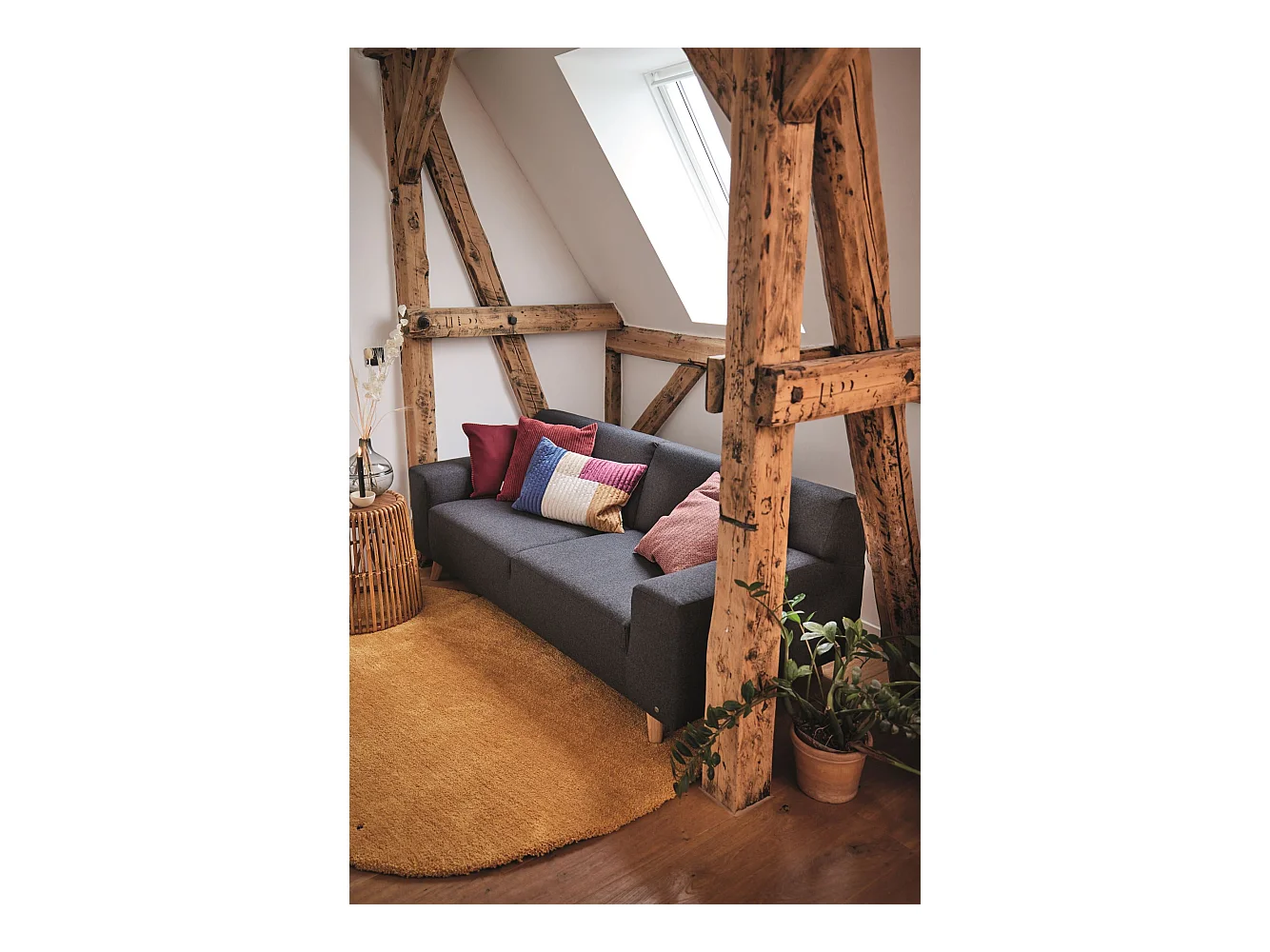 Tapis Shaggy tufté à la main 135x200 cm or Cozy