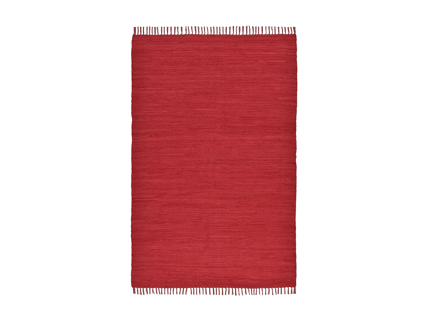 Tapis en coton tissé à la main et réversible 90x160 cm rouge Happy Cotton