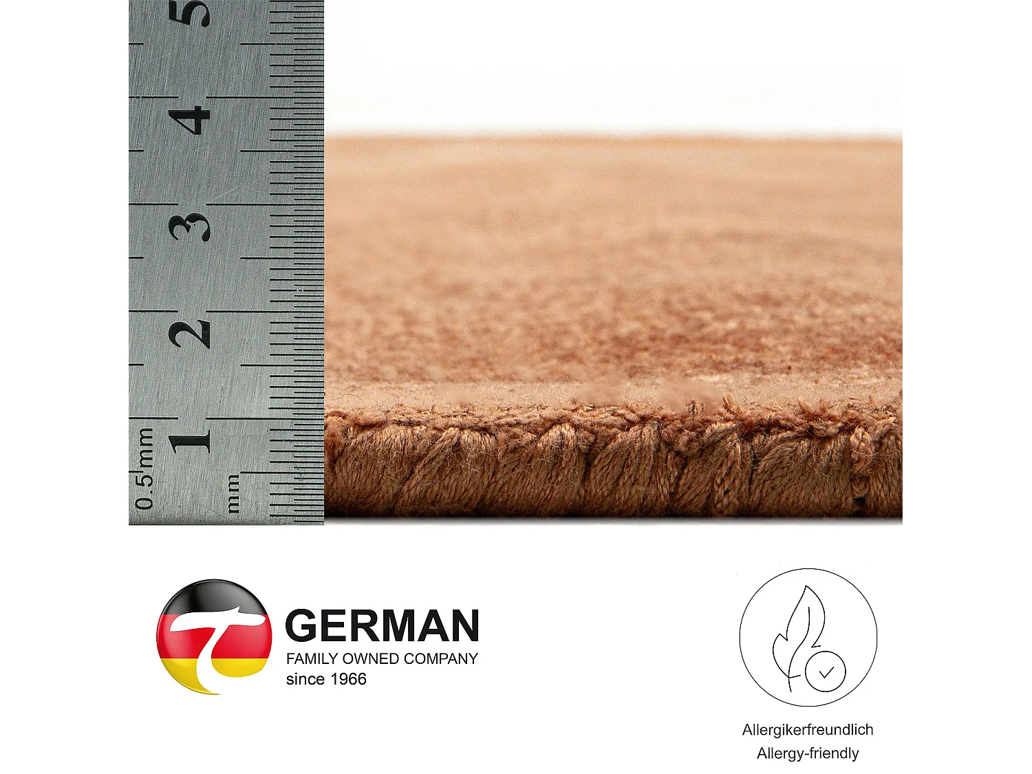 Tapis tissé à la main en viscose120x120 cm cuivre Star