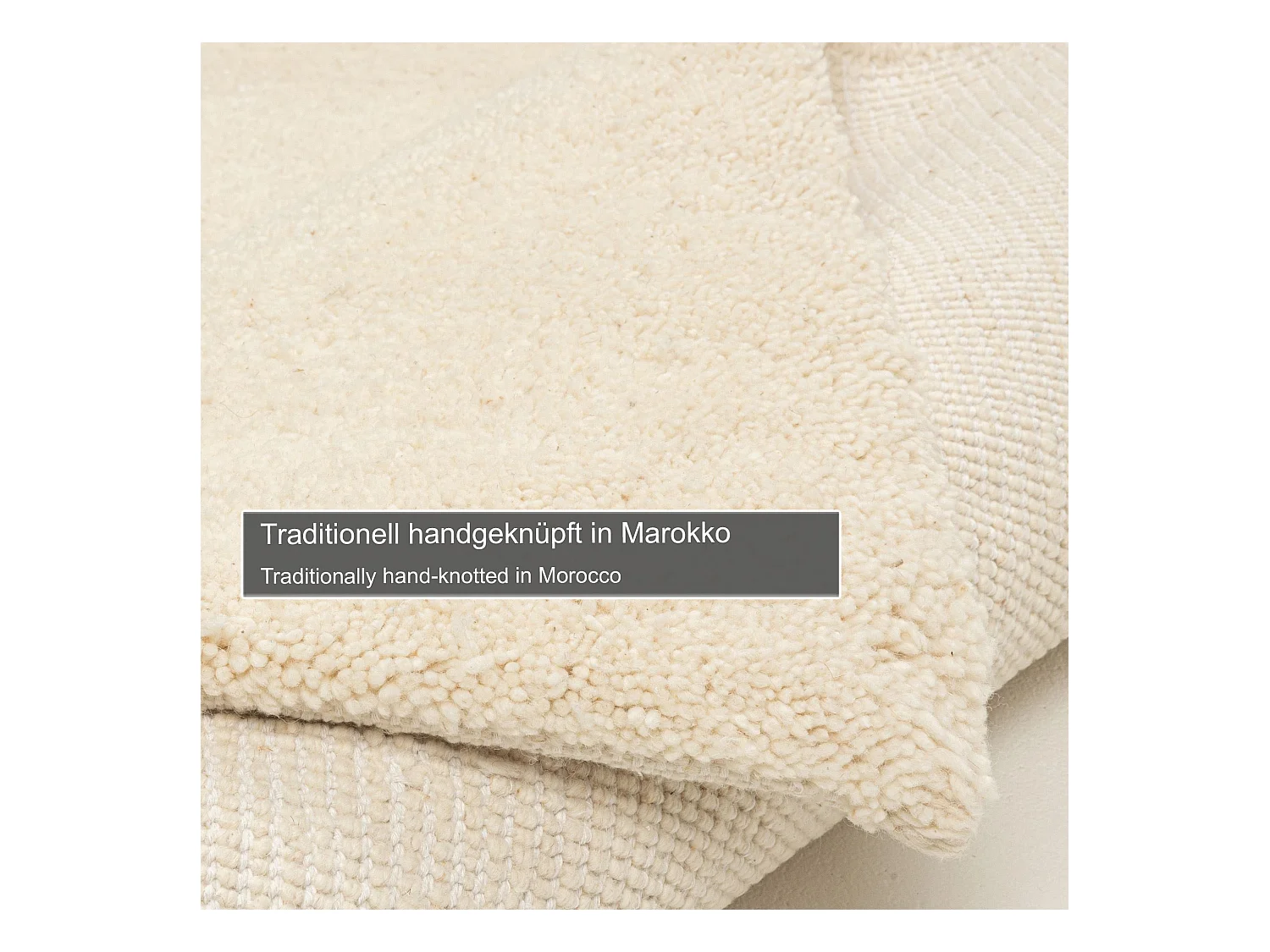 Tapis berbère noué à la main en laine  120x180 cm blanc Taza Royal