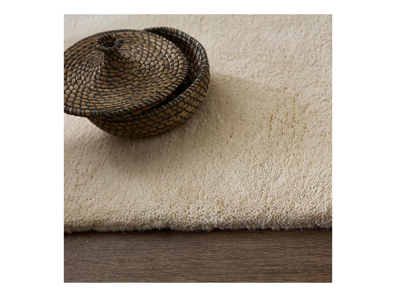 Tapis berbère noué à la main en laine  120x180 cm blanc Taza Royal