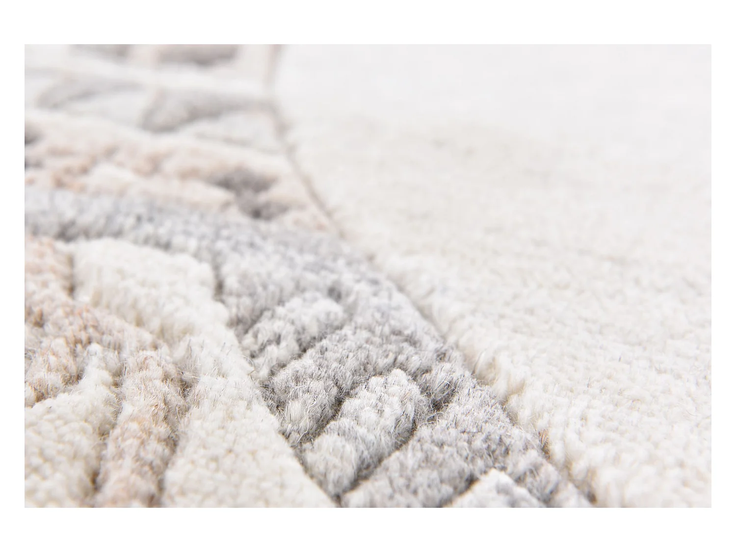 Tapis en laine noué à la main 190x190 cm natural beige Nakarta