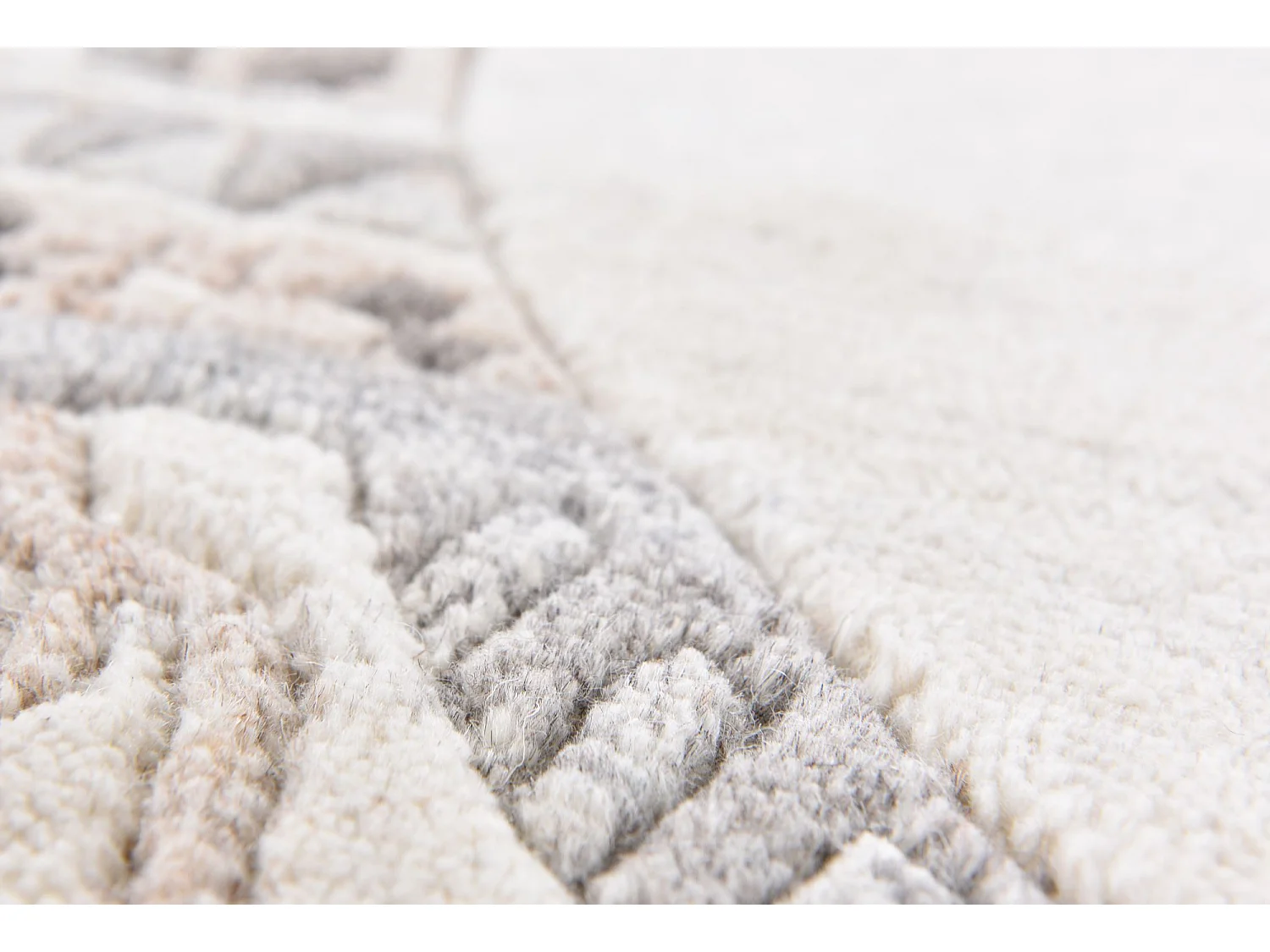 Tapis en laine noué à la main 190x190 cm natural beige Nakarta