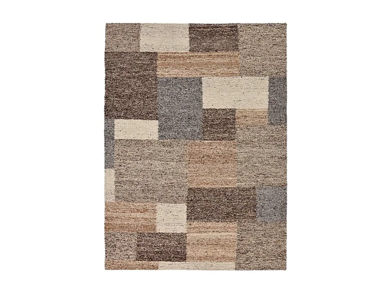 Tapis en laine tissé à la main et réversible 250x350 cm beige multi Ehrwald