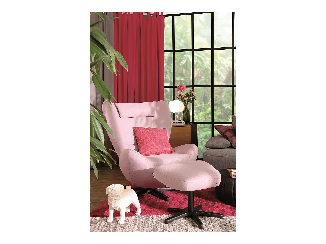 Handgewebter Viskoseteppich 160x230 cm Fuchsia Shine